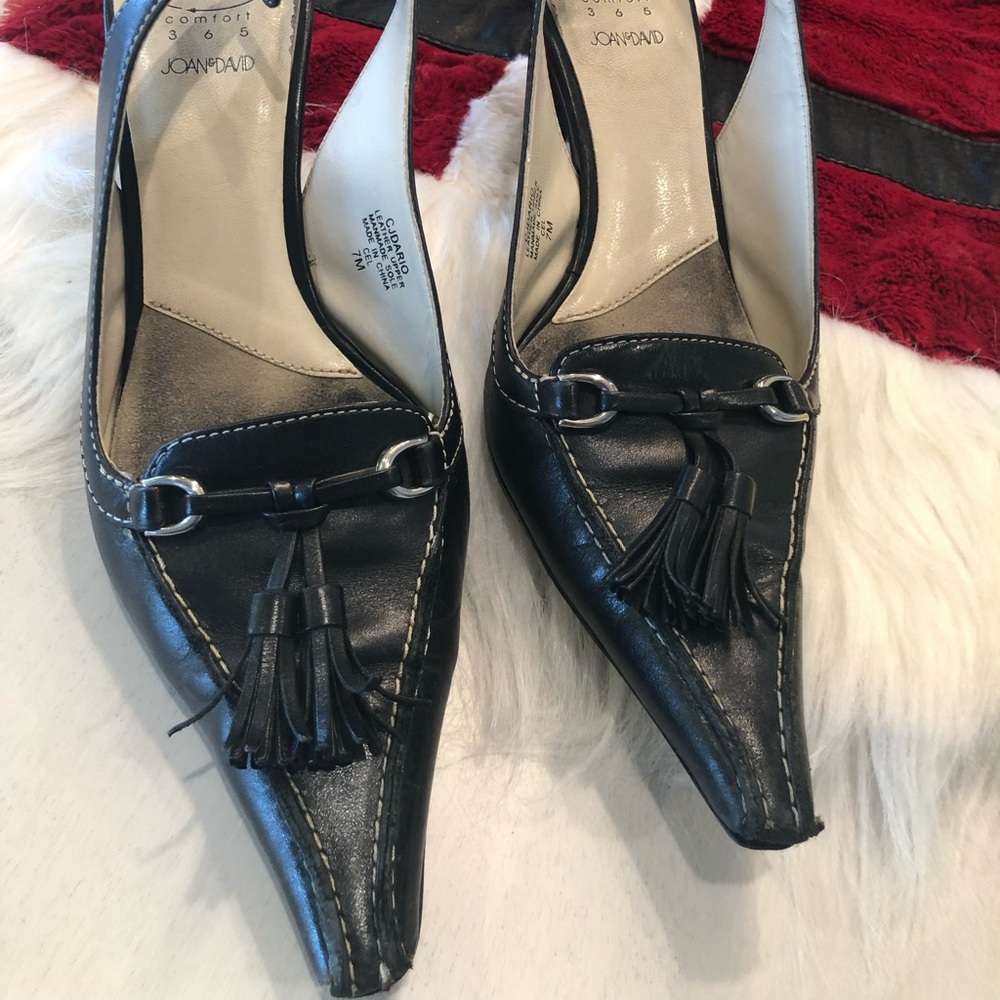 Joan & David Black Tassel Heels